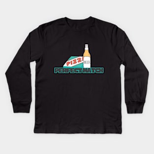 Pizza & beer, the perfect combination Kids Long Sleeve T-Shirt